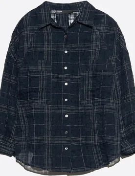 Camisa de mujer oversize lino cuadros - Bimba y Lola - FashionsVida