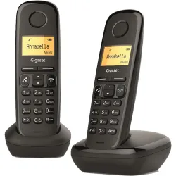 Teléfono inalámbrico A270 Duo Dect negro