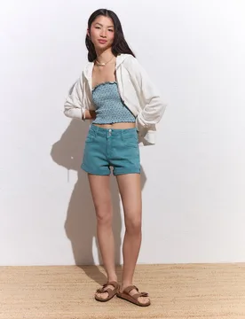 Short liso de algodón de mujer - Green Coast - FashionsVida