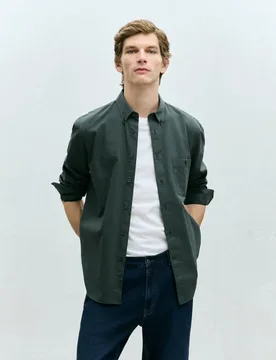 Camisa lisa de oxford hombre - Dustin - FashionsVida