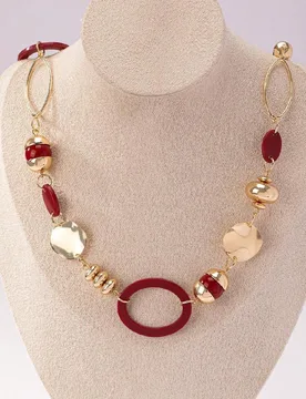 Pieza Collar largo rojo vintage de moda Unitalla - Shein - FashionsVida
