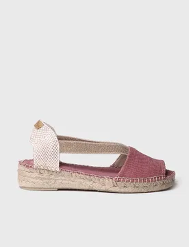 Alpargatas de cuña de mujer de tejido con elásticos - Toni Pons - FashionsVida