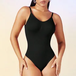 Pieza Body moldeador sin costuras para mujer con Bottom tipo tanga, moldeador corporal adelgazante de vientre plano, transpirable, ajustado, mono, faj