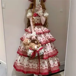 Sweet and cute daily country-style long, light luxury dress