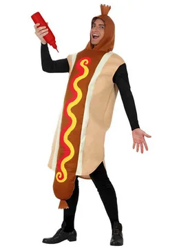 Hot Dog Unisex-Kostüm braun-beige-rot - unisex - Atosa - FashionsVida