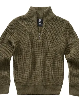 Maglione A Collo Alto Marine Troyer Olive 134-140 cm - Brandit - FashionsVida