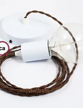 Cables Suspension Luminaire Tz22 2 M Black / Whiskey / White One Size - Creative - FashionsVida