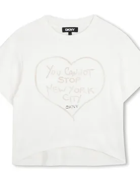 Maglietta A Maniche Corte D62920 Off White 8 Anni - DKNY - FashionsVida