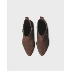 Botines de tacón de mujer de piel con cremallera