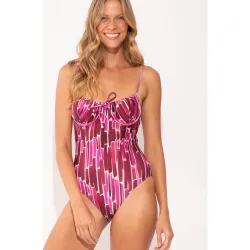 Bañador de mujer brasileño estampado con relleno