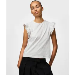 Camiseta de mujer sin mangas con cuello redondo