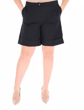 Bermuda in cotone NERO 17 - N.O.W. NATION OF WOMEN by PERSONA - FashionsVida