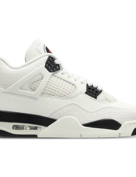 AJ4 Retro Men's Sneakers - White - Size 9 - Leather - White - Size: 9 - Jordan - FashionsVida