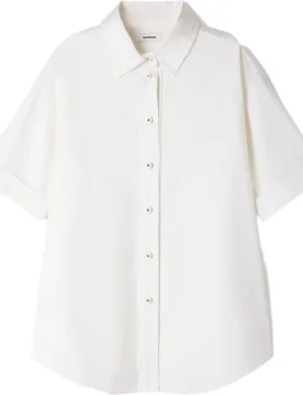 Camisa de mujer oversize con espalda plisada - sandro - FashionsVida