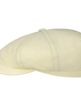 Hatteras Sustainable Cotton Flat Cap by - pastel yellow - Female - Size: S (54-55 cm) - Stetson - FashionsVida