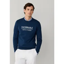 Sudadera de hombre de algodón con estampado en pecho