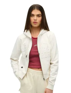 Sweat-shirt à Zip Athletic Tonal Desert Bone Off White L - Superdry - FashionsVida