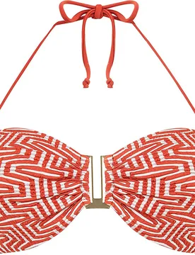 Top de bikini de la colección class con opción de atar al cuello y estampado tanger - Dolores Cortés - FashionsVida