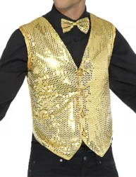 Disco Pailletten-Weste gold - male
