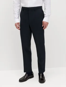 Regular Fit Smart Stretch Trousers Dark Navy male - M&S - FashionsVida