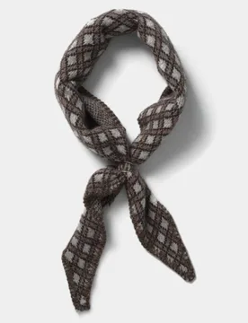 Cream Check Thick Toggle Scarf Cream female - M&S - FashionsVida