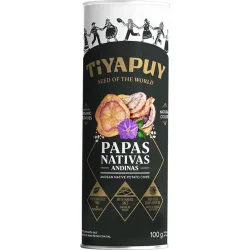 Hojuelas de papas nativas fritas con sal de Maras