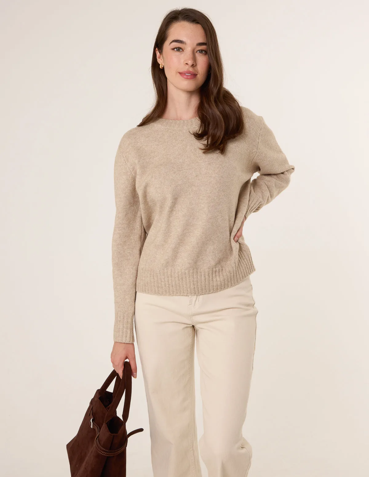 Womens Jumper With Open Back Bow Tie - Beige - Size Uk 18-20 - Blue Vanilla - FashionsVida