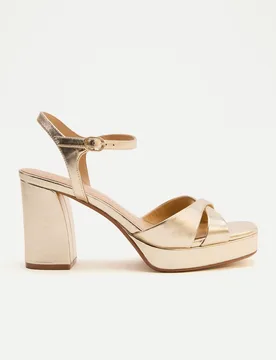 Sandalia mujer tacón, plataforma pala cruzada - Latouche - FashionsVida