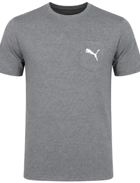 Pocket M 2.0 Mens Grey T-Shirt Cotton - Size Small - Puma - FashionsVida