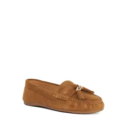 Womens Ladies Wf Geen - Leather Moccasin Loafers - Tan Suede - Size Uk 7
