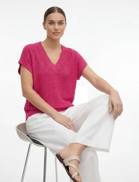 Top de punto fino de mujer con detalle en brillo - Vero Moda - FashionsVida