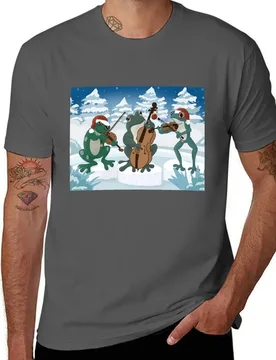 Frog Chorus String Trio at Christmas T-Shirt t shirt man casual t shirts for man cotton man t shirt luxury T-Shirt - Aliexpress - FashionsVida