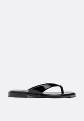 Flache Zehentrenner-Sandalen SCHWARZ 37