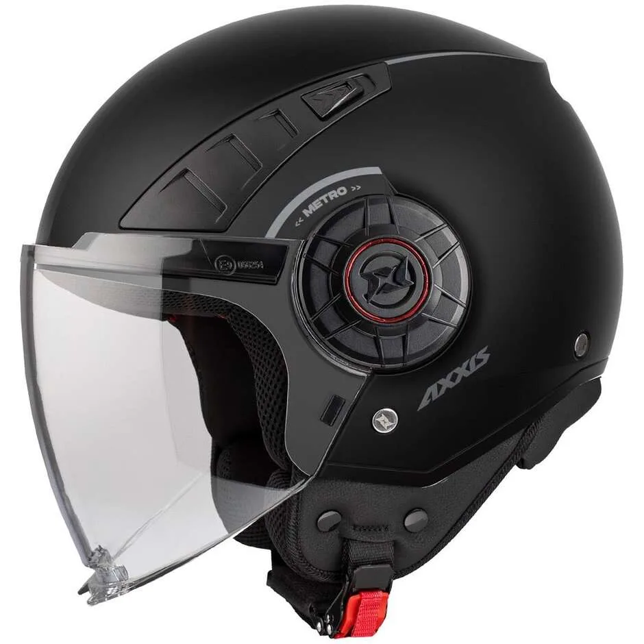 Casco Moto Jet of513b Metro S V2 Solid A1 Nero Opaco taglia S - Axxis - FashionsVida