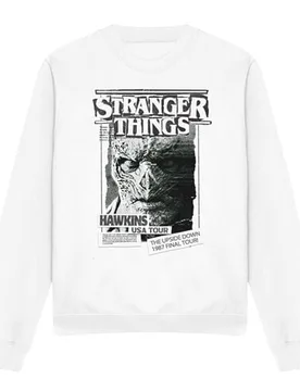 Sweatshirt - Season 5 - Newspaper Vecna - S bis XXL - für Männer - Größe L - weiß - Lizenzierter Fanartikel - Männer - male - Stranger Things - FashionsVida