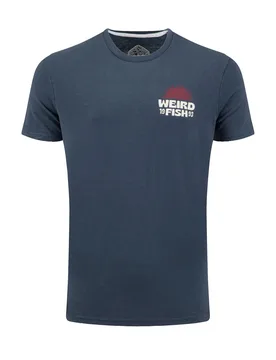 Weird Fish Sun Beam Back Print Graphic T-Shirt Size 5XL - men men all-mens men tshirts men tshirts graphic new-arrivals all new-arrivals mens offers m - Navy - FashionsVida