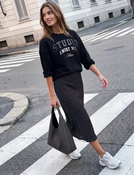 Street One Midirock aus Mesh mit Muster female Lila - Street One Studio - FashionsVida