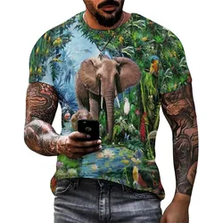 Men's 3D Printed Short Sleeve T-Shirt - Christmas Illusion Pattern, Men's Graphic Tee