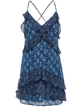 Vestido corto con escote pico y detalle de volantes - Only - FashionsVida