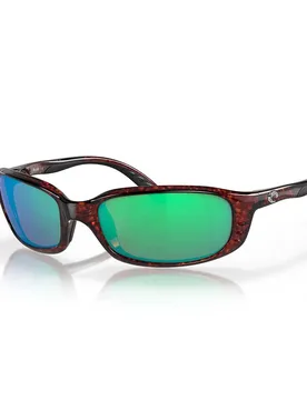 Brine Mirrored Polarized Sunglasses Tortoise Green Mirror 580G/CAT2 Women - Costa - FashionsVida
