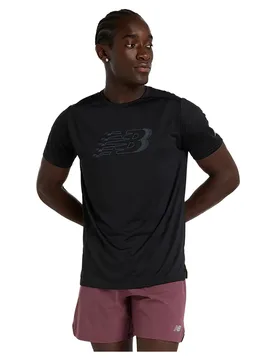 Maglietta A Maniche Corte Sport Essentials Printed Black 001 M - New Balance - FashionsVida