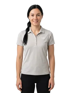 Active Tech Pique Uv Short Sleeve Polo Glacier Grey L Women - SLAM - FashionsVida