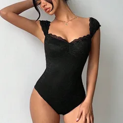 Body de encaje burdeos para mujer S
