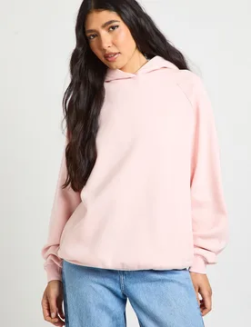 Womens Tall Raglan Seam Oversized Hoodie - Light Pink - Boohoo - FashionsVida