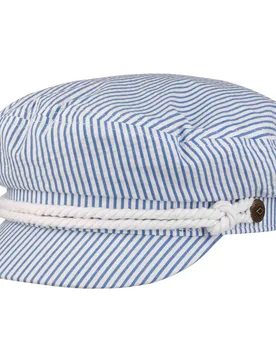 Twotone Stripes Fiddler Fisherman´s Cap by - blue-white - Damen - Size: M (57-58 cm) - Brixton - FashionsVida