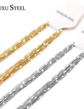 LUXUSTEEL 5pcs Lots Statement Necklace Pendants Women Accessories Trendy Style Golden Sideway Chains Necklace Party Bulk Sale - Aliexpress - FashionsVida