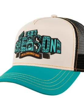 Live & Loud Trucker Cap by - petrol blue - Size: One Size Small - Stetson - FashionsVida