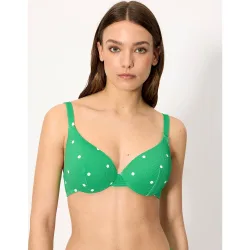 Tops de bikini piqué lunares en copa b
