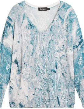 Jersey de mujer pico estampado abstracto - Desigual - FashionsVida