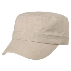 Linen Army Cap by - beige - Female - Size: One Size